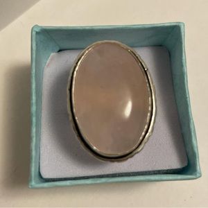 Silver rose quartz ring size 9